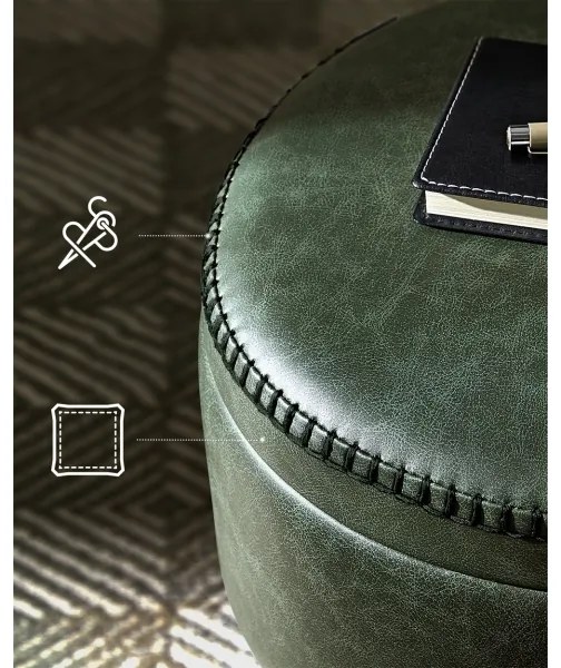 Bőr puff CORE zöld