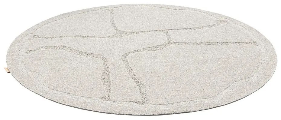 Világosszürke gyapjú kerek szőnyeg ø 160 cm Morphic Organica – Agnella