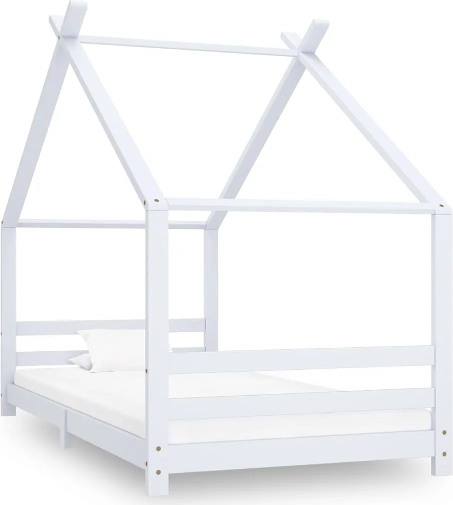 vidaXL fehér tömör fenyőfa gyerekágy-keret 90 x 200 cm