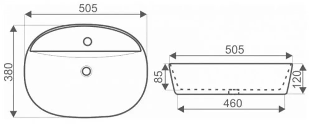 KR-860 kerámia design mosdó pultra szerelhető