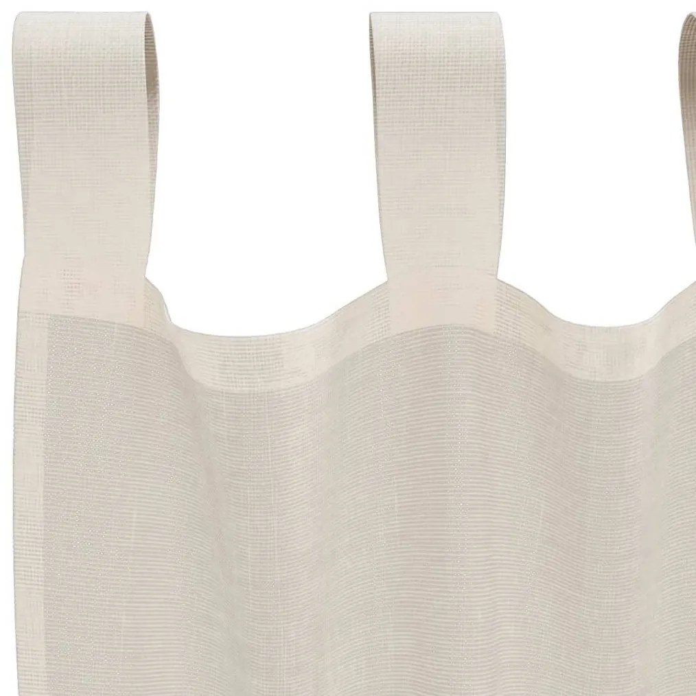 vidaXL 2 db krém színű fátyolfüggönyök fülecske tetejével 140x260 cm