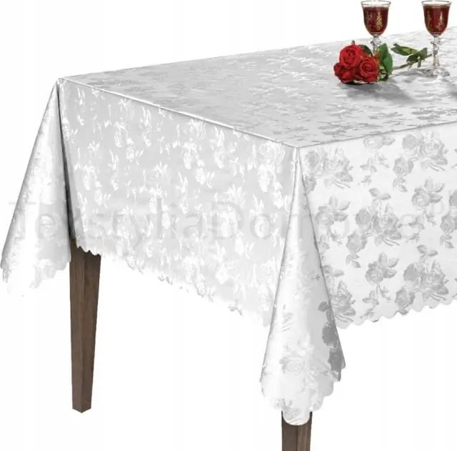 Cerata vastag fehér abrosz elegáns rózsa Pvc vízálló 110x140