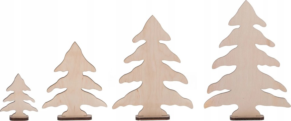 Karácsonyfa fa kpl 4 db dekoráció Decoupage Öko!!