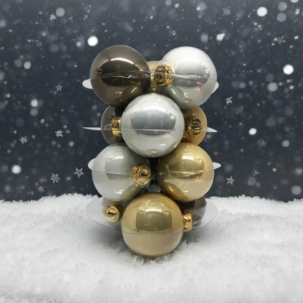 Silent Night üveg karácsonyi gömb szett 12*6cm