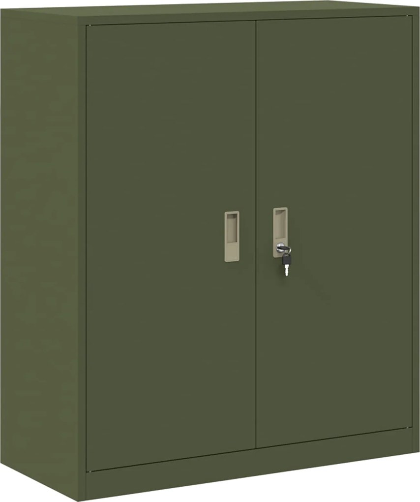 vidaXL Tárolószekrény Olajzöld 90 x 40 x 105 cm Acél