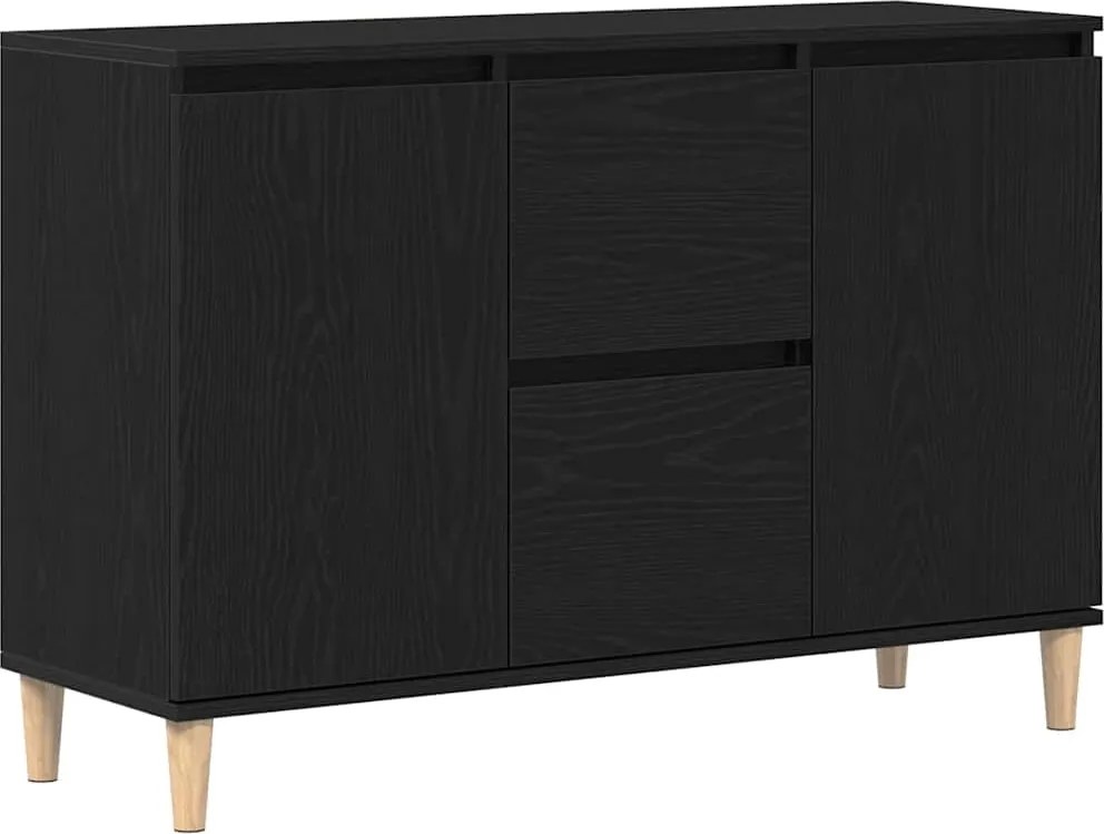 vidaXL Széf fiókkal Fekete 102 x 35 x 60 cm Faanyag