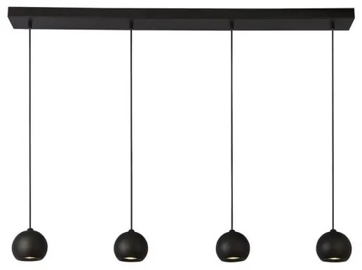 Searchlight 1014-4BK - Csillár zsinóron EINDHOVEN 4xGU10/50W/230V fekete