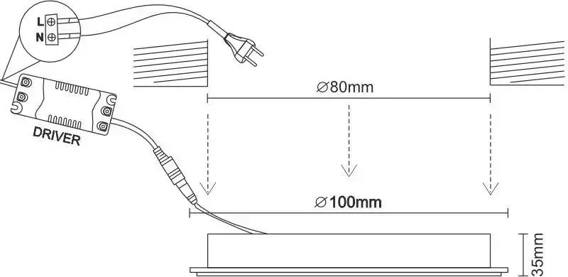 LED fény 7,5W 4000K / SMD / BK - LDL321B