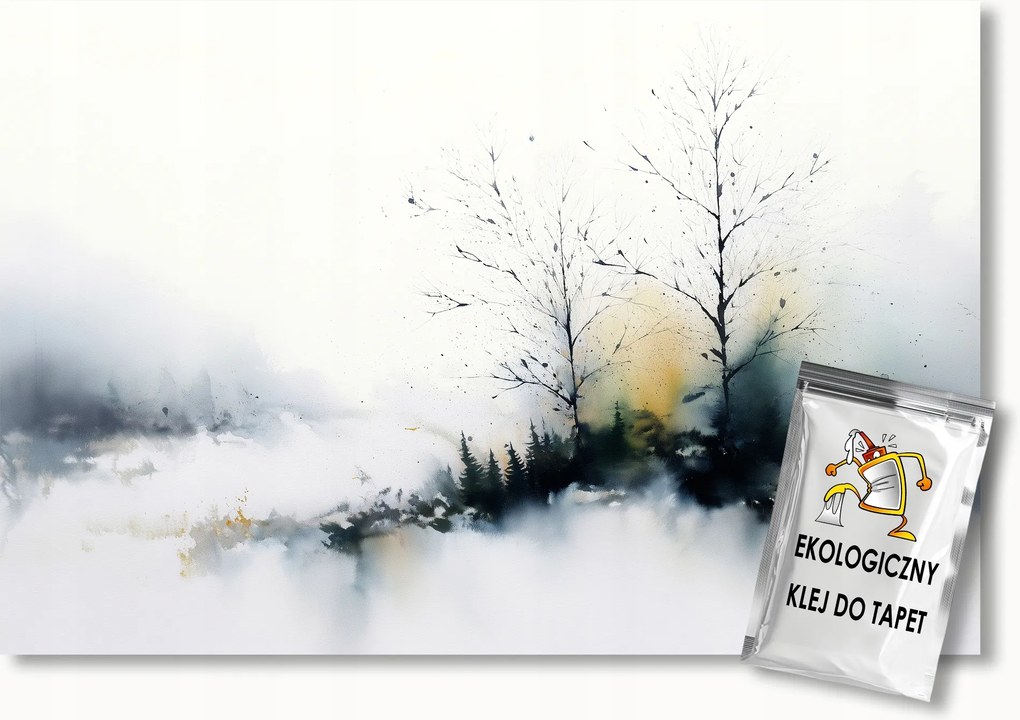 Fotótapéta Flizelina Tájkép Erdő Fák Köd Szürke Scandi 100x75 ragasztó