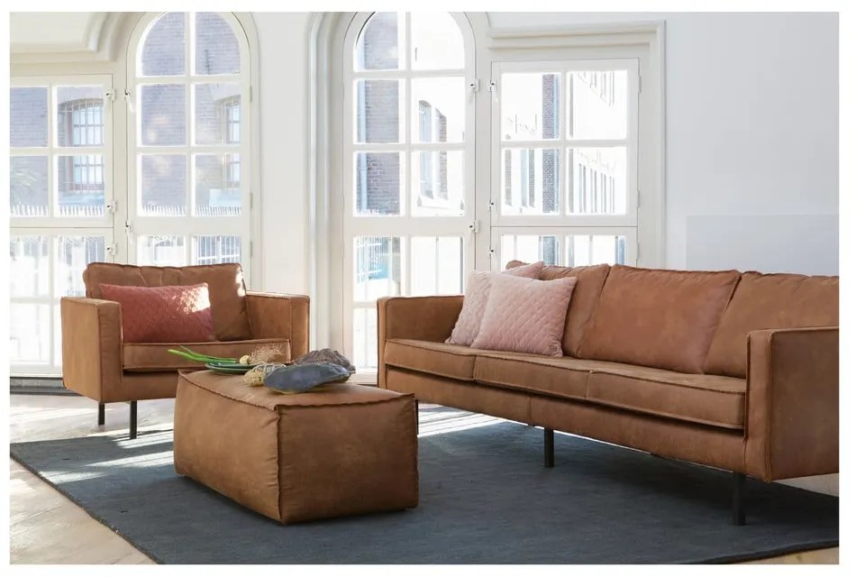 Konyakbarna bőrutánzat lábtartó Rodeo – WOOOD