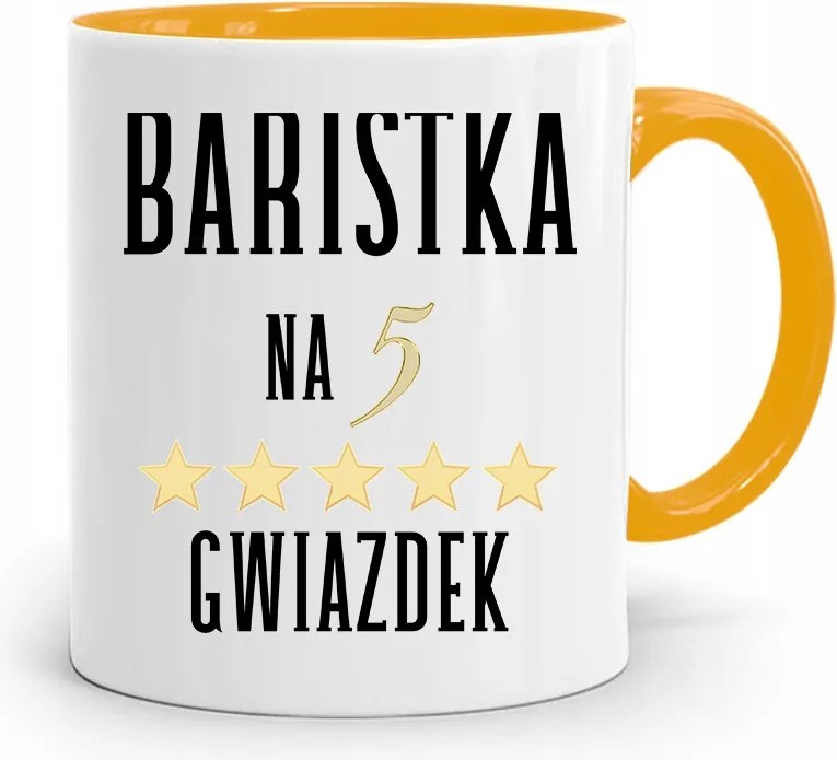 Barista Kávézó Bögre Sárga Ajándék fényképes nyomtatással