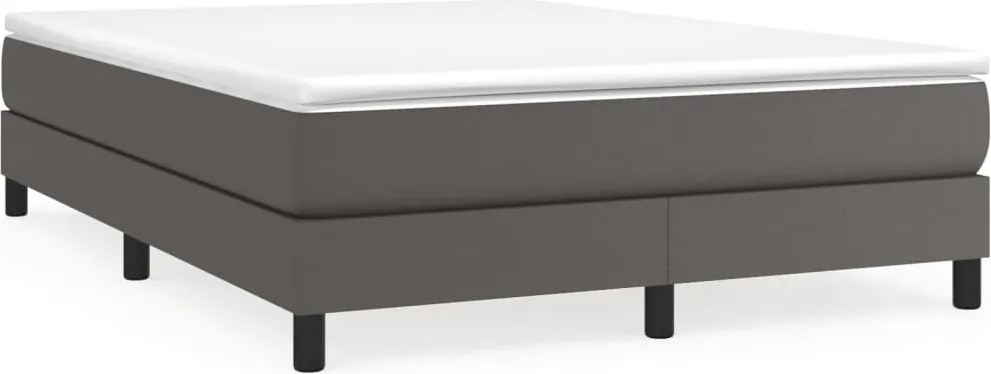 vidaXL szürke műbőr rugós ágy matraccal 140x190 cm