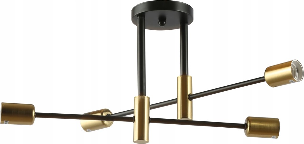 Arany Fekete Mennyezeti Függeszték Lámpa Led 4XE27 Csillár