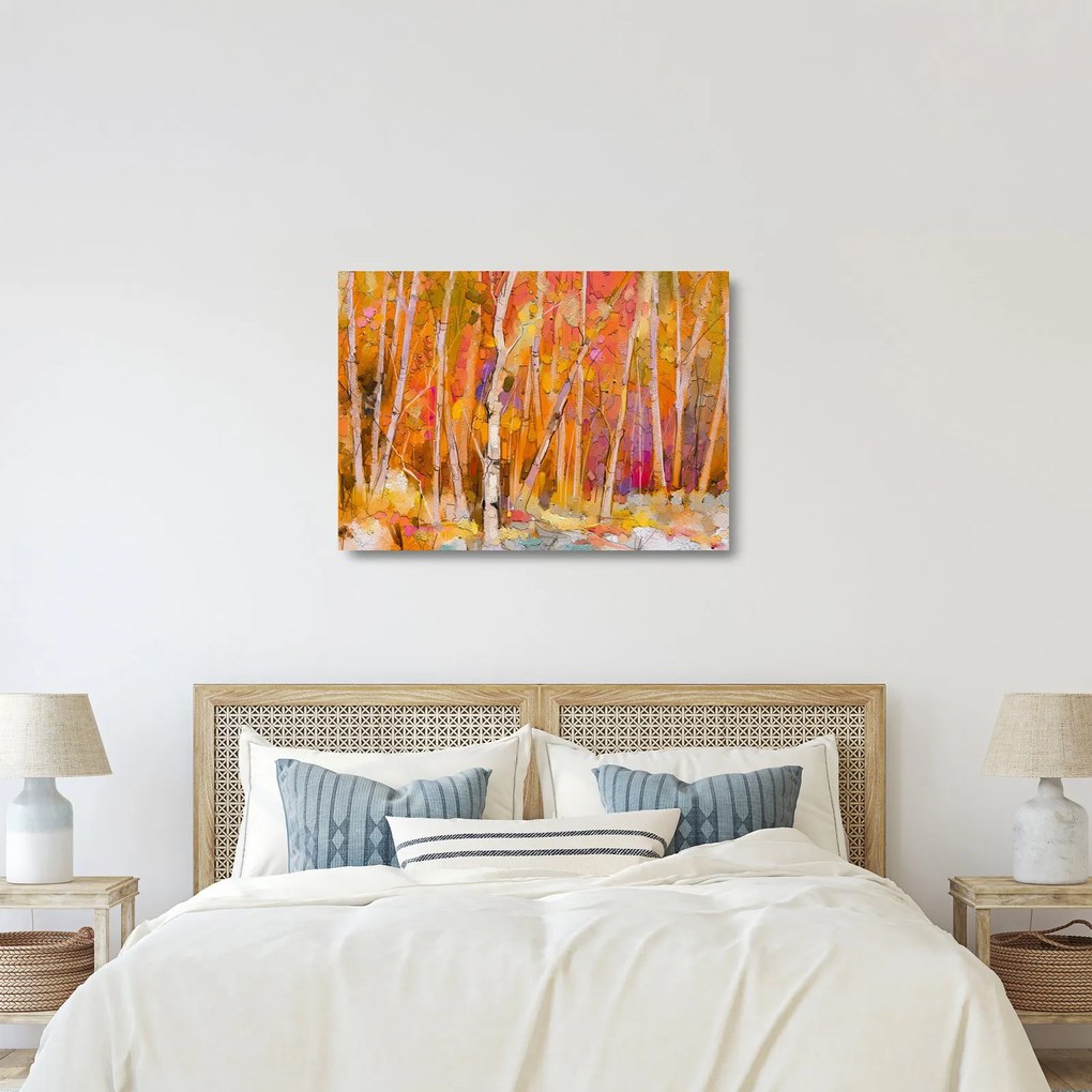 Kép - őszi erdő (üvegen) (70x50 cm)