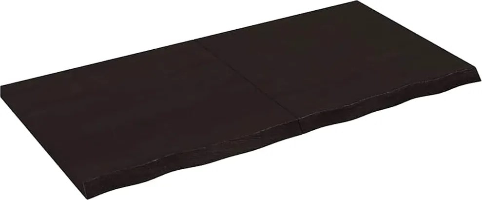 vidaXL sötétbarna kezelt tömör fa fürdőszobai pult 120x60x(2-4) cm