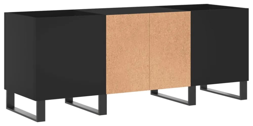 fekete szerelt fa hanglemezszekrény 121x38x48 cm