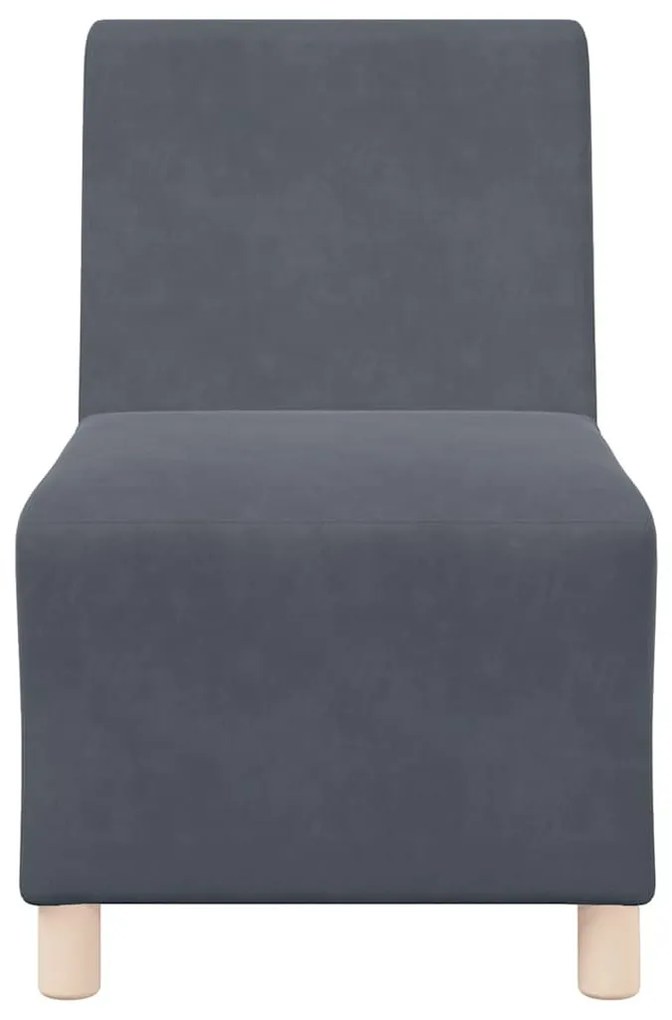 sötétszürke bársony kanapéfotel 55 cm