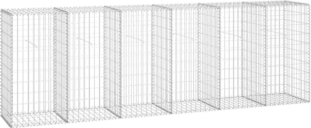 vidaXL horganyzott acél gabion fal fedéllel 300 x 50 x 100 cm