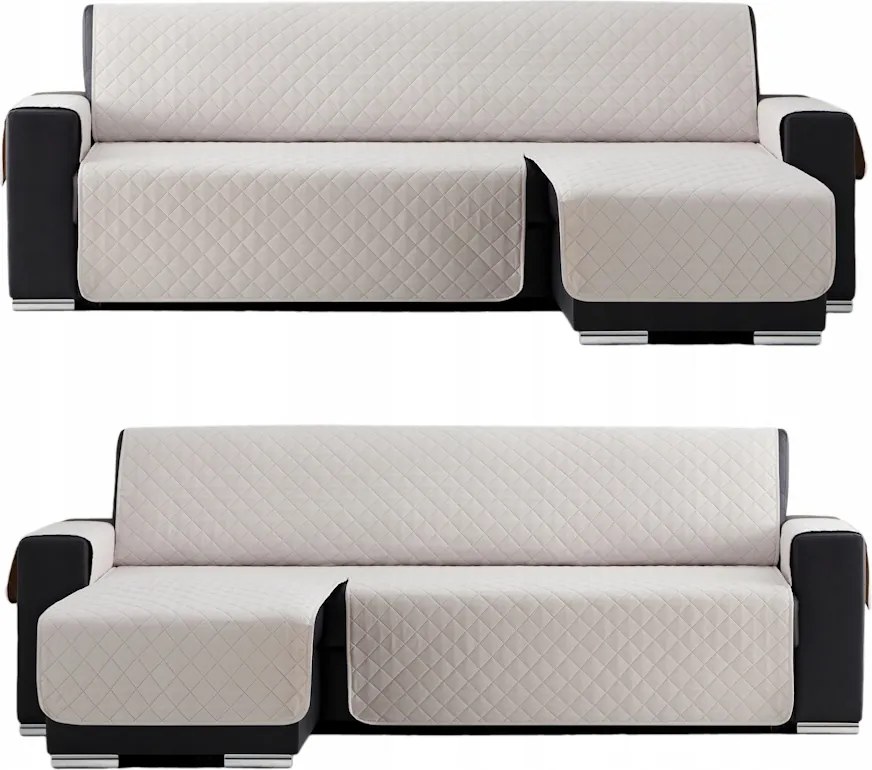 Kanapé ágytakaró sarokvédő 240 cm krém steppelt kétoldalas