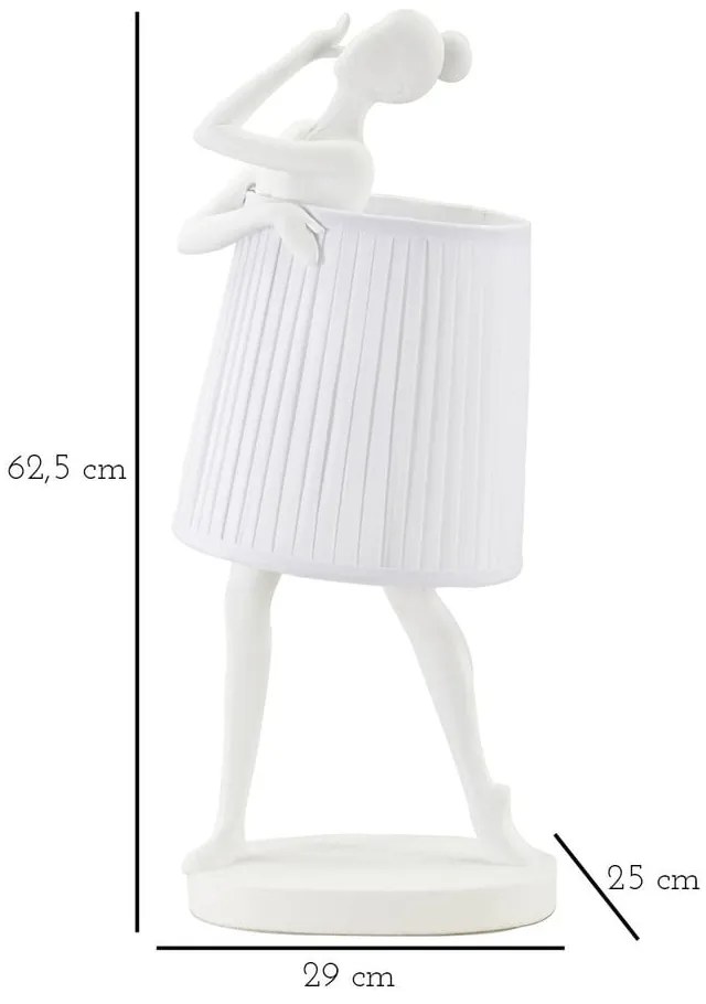 Fehér asztali lámpa textil búrával (magasság 62,5 cm) Ballet – Mauro Ferretti