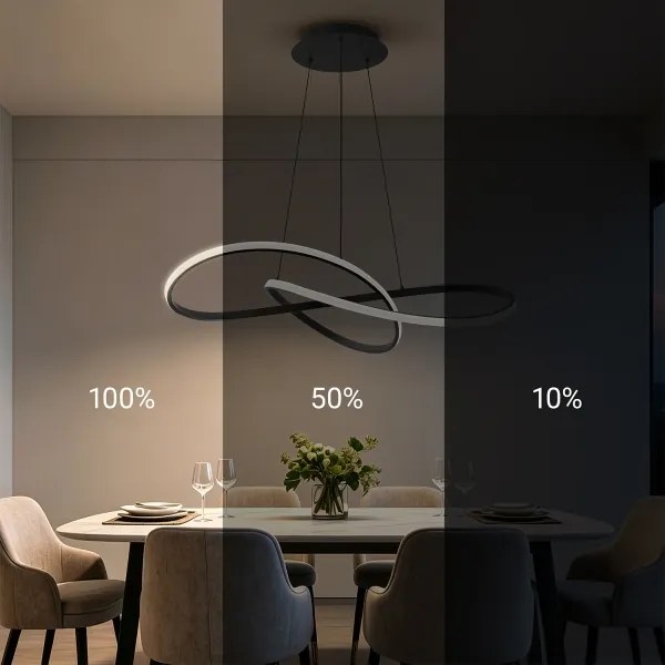Brilagi - LED dimmelhető kábeles csillár INFINITY LED/80W/230V 80x80 cm fekete + távirányító