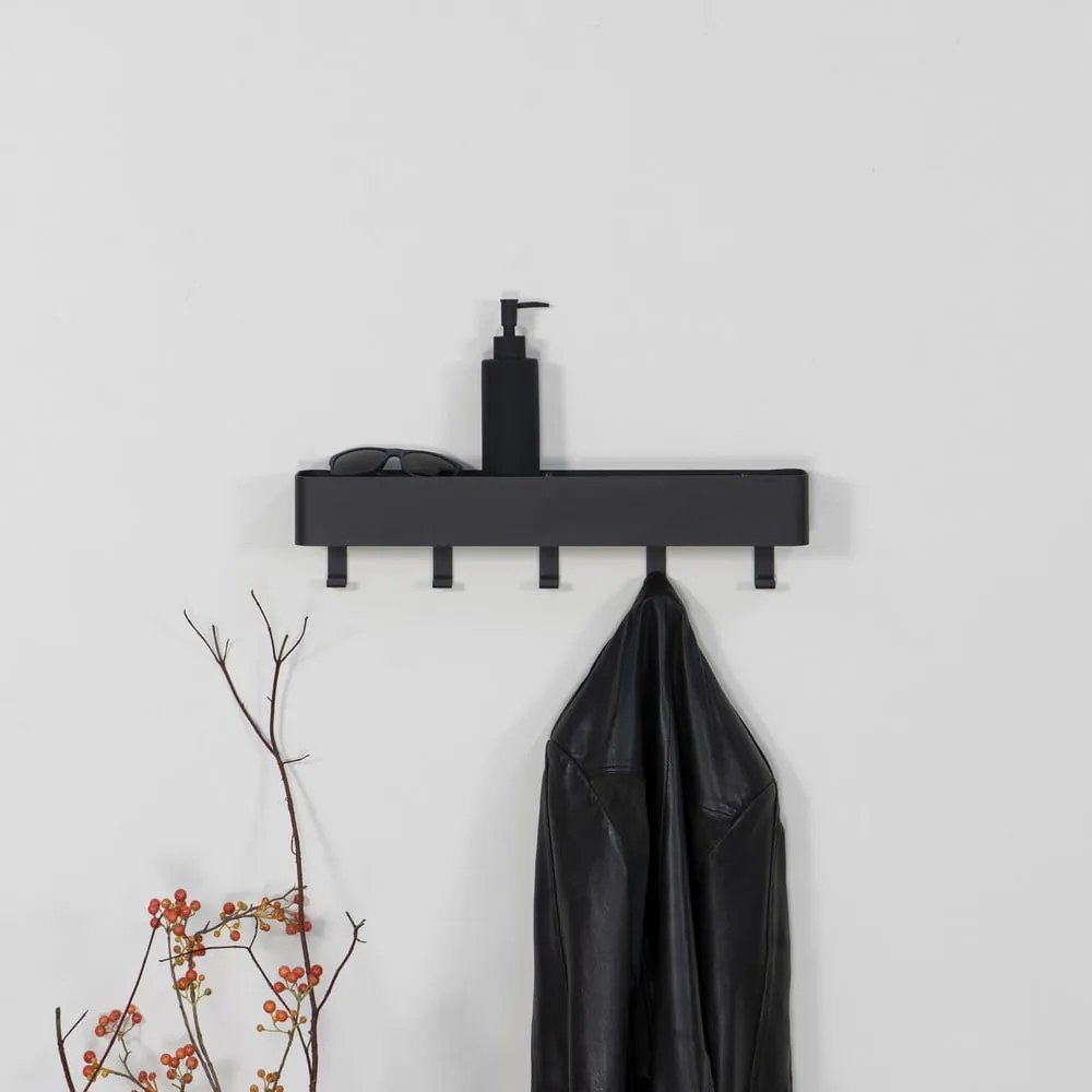 Fekete fém fali fogas polccal Dax Play – Spinder Design