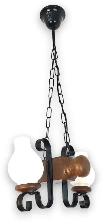 Brilagi - Csillár láncon RUSTIC 2xE14/40W/230V bükkfa/dió