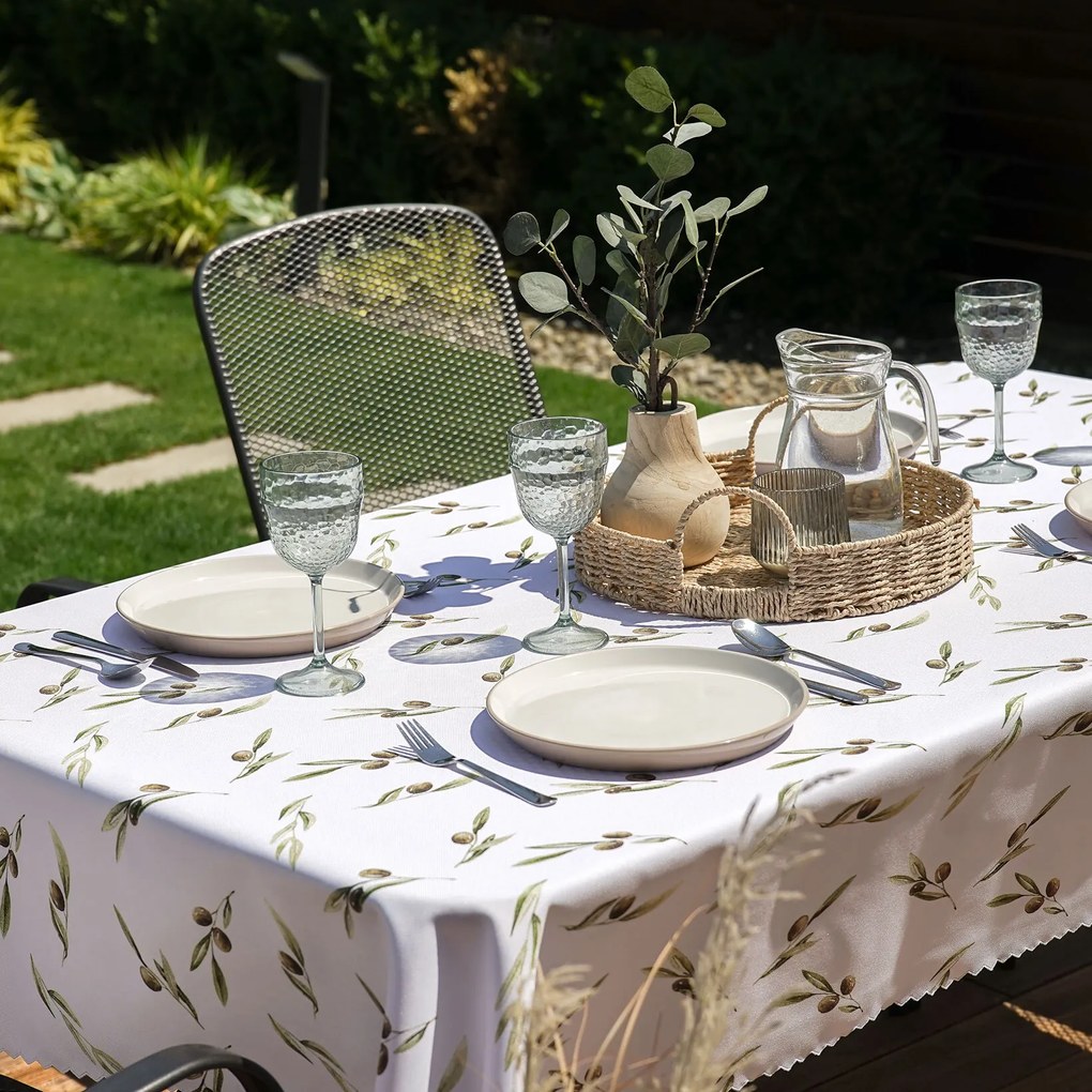 Goldea teflonos asztalterítő - olivák 120 x 120 cm