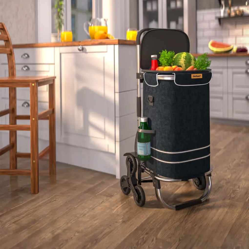 Jurhan COMFORT bevásárlótáska lépcsőjáró kerekekkel, 50l, fekete