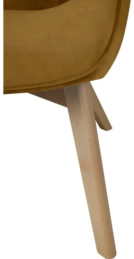 Mustársárga bársony fotel Niko – Ropez