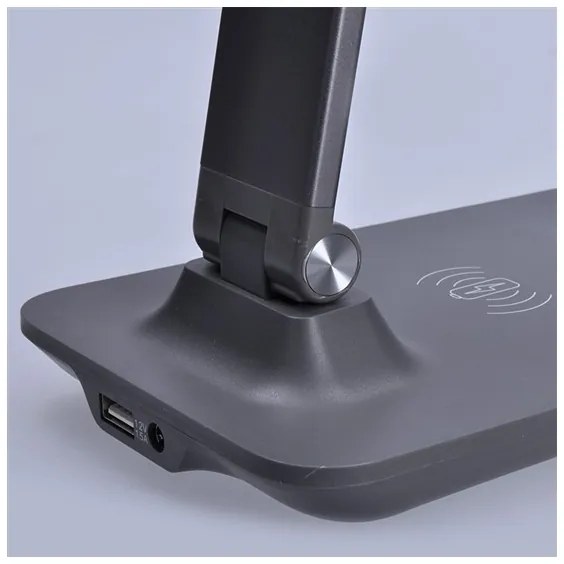 Solight WO55-G - LED Szabályozható asztali lámpa vezeték nélkül tölthető LED/10W/100-240V szürke