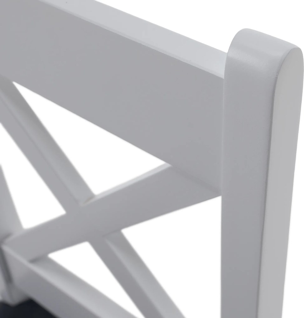 Szék, 2 db-os szett, fehér/sötétszürke, REMY KX