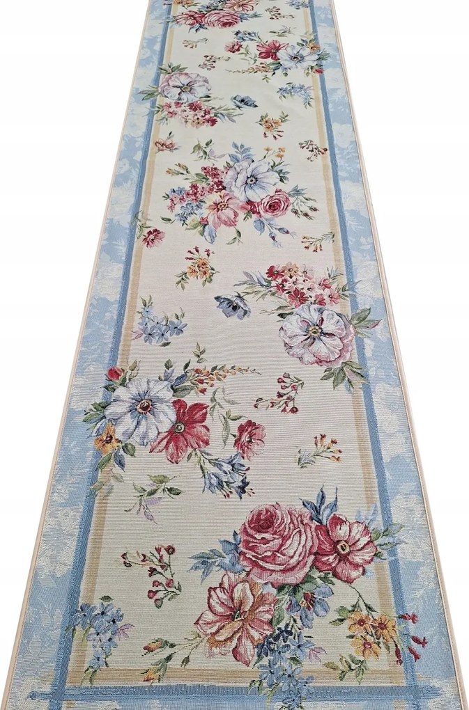 Futópad 47x163 cm gobelin rózsákkal asztalra vagy padra Vastag Anyag virágok