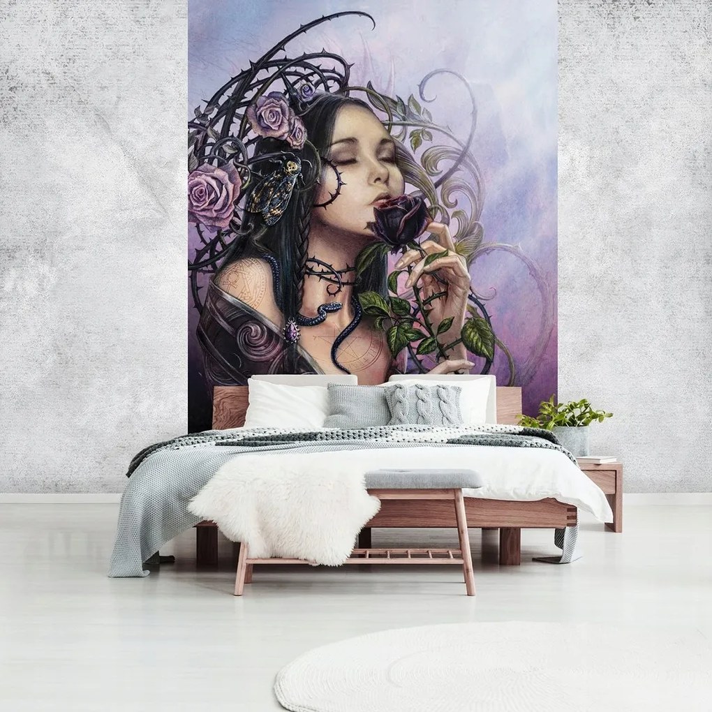 Flizelin fotótapéta 206x275 Lányok Fiatal hölgy rózsákkal +ragasztó