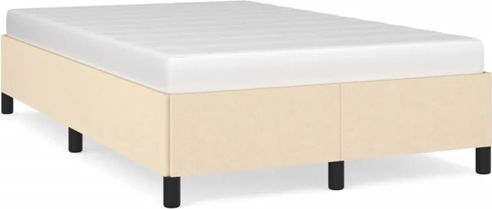 vidaXL krémszínű szövet ágykeret matrac nélkül 120x200 cm