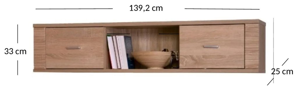 Fali szekrény Gwenn 2D (szonoma tölgy). 1052923