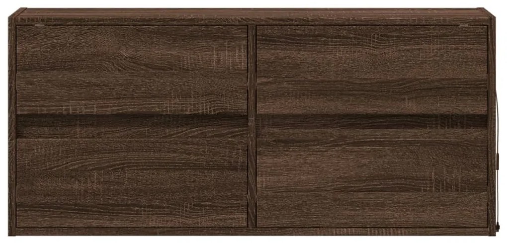 barna tölgyszínű fali TV-szekrény LED-del 100x31x45 cm