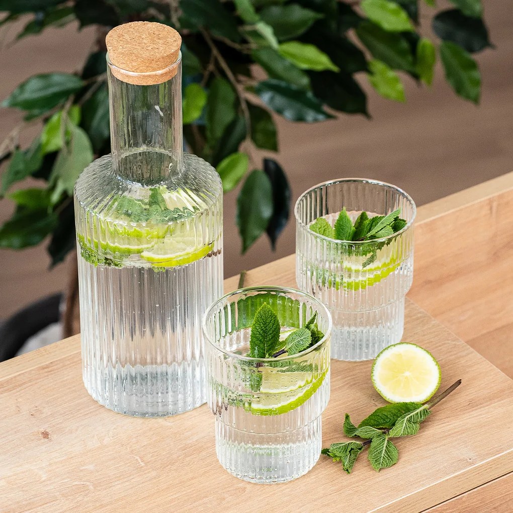 4Home Serve üvegkaraffa parafa dugóval , 1 l