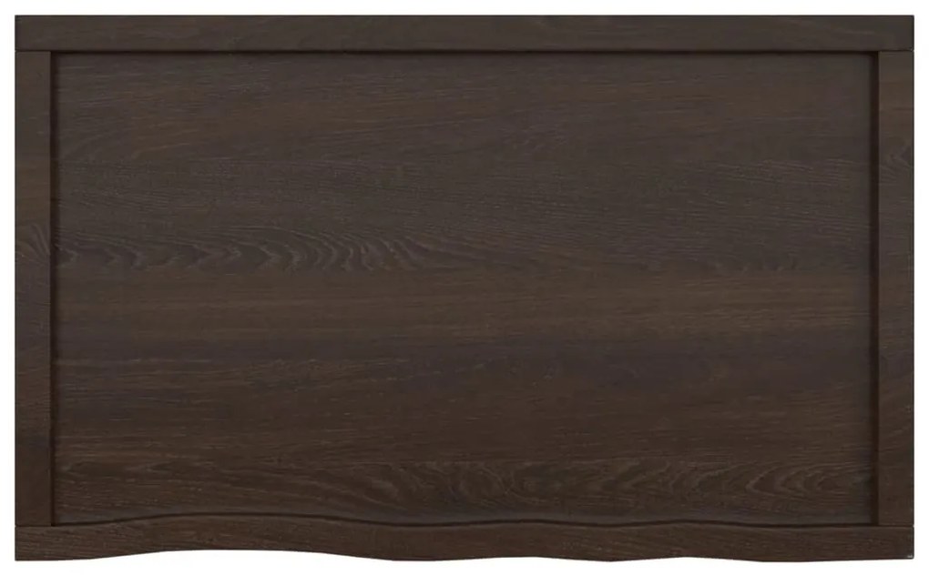 sötétbarna kezelt tömör fa fürdőszobai pult 100x60x(2-4) cm