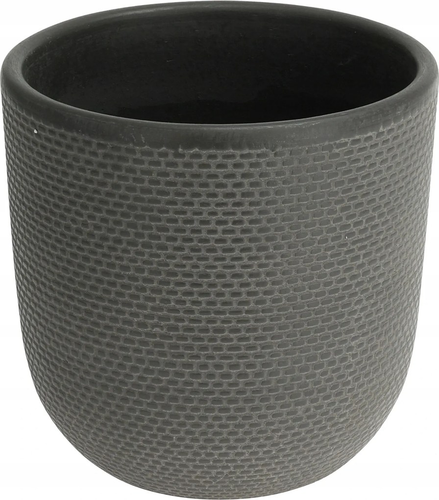 Weave S virágcserép (11,5x11,5x11,5 cm) sötétszürke, matt textúrával