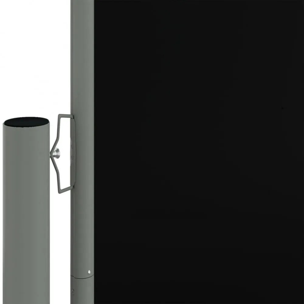 fekete behúzható oldalsó napellenző 200 x 1200 cm