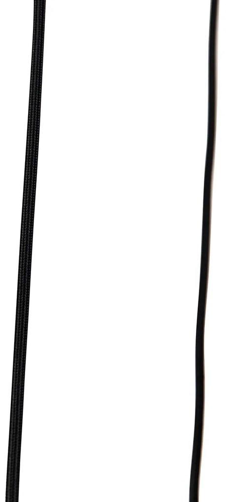 Modern fekete függőlámpa füstüveggel, 3 égős - Clayton