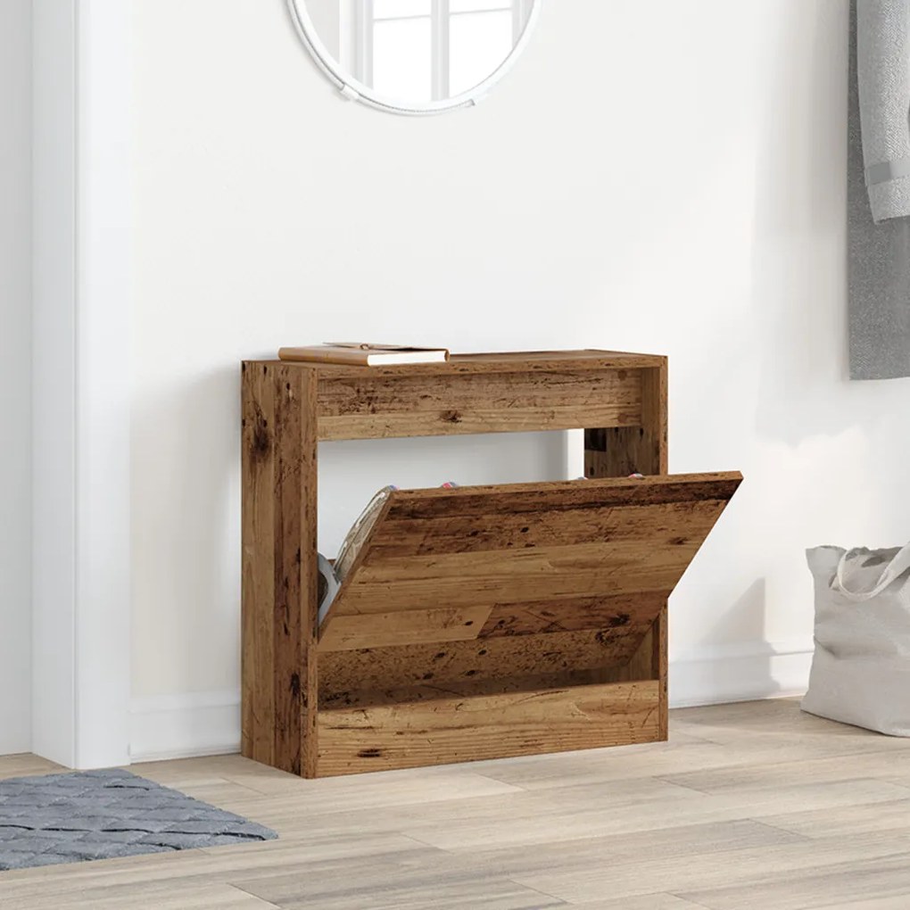 Cipőtároló Régi Fa 60x21x57 cm Műszaki Fa