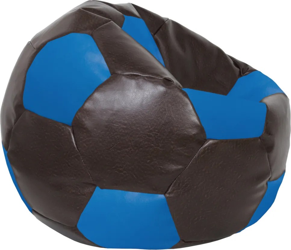 Mega Ball babzsákfotel - műbőr - barna/kék - 400 liter R