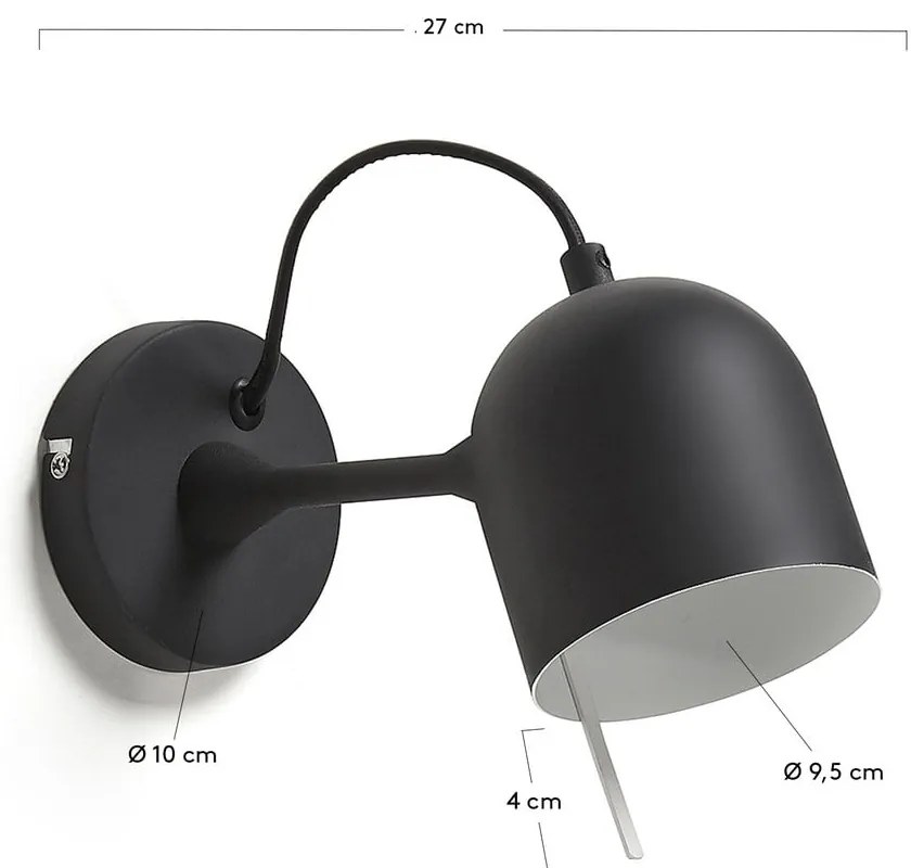 Fekete fali lámpa Lucilla – Kave Home