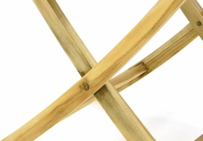 DIVERO Kerti asztal  80 cm kezeletlen teak fa