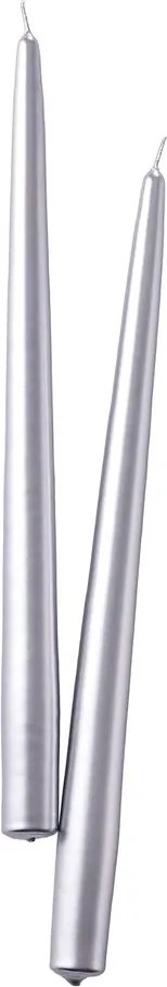 TWIN FLAME gyertya 31cm 2 db , ezüst