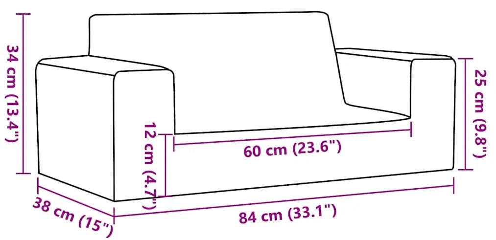 kétszemélyes krémszínű puha plüss gyerekkanapé
