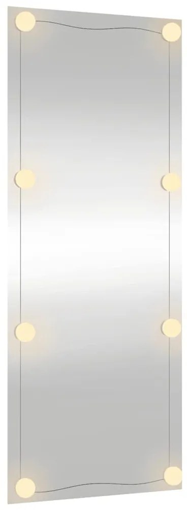 téglalap alakú üveg falitükör LED fényekkel 40 x 100 cm