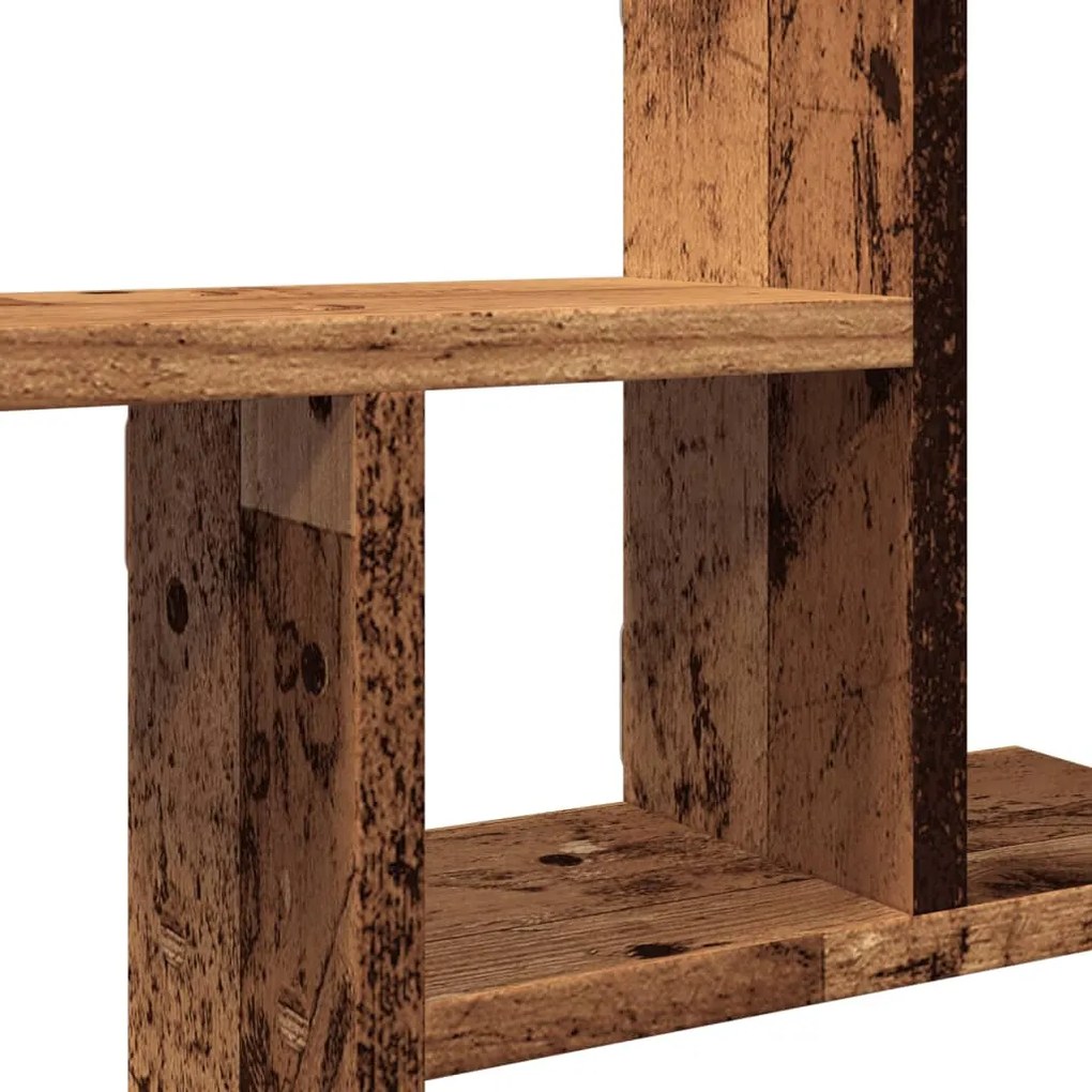 2 db antik fa színű szerelt fa fali polc 38 x 12 x 38 cm